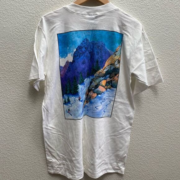 Anne Gifford Signature Series Original Artist Skiing Mountains T-Shirt Medium - Picture 1 of 5